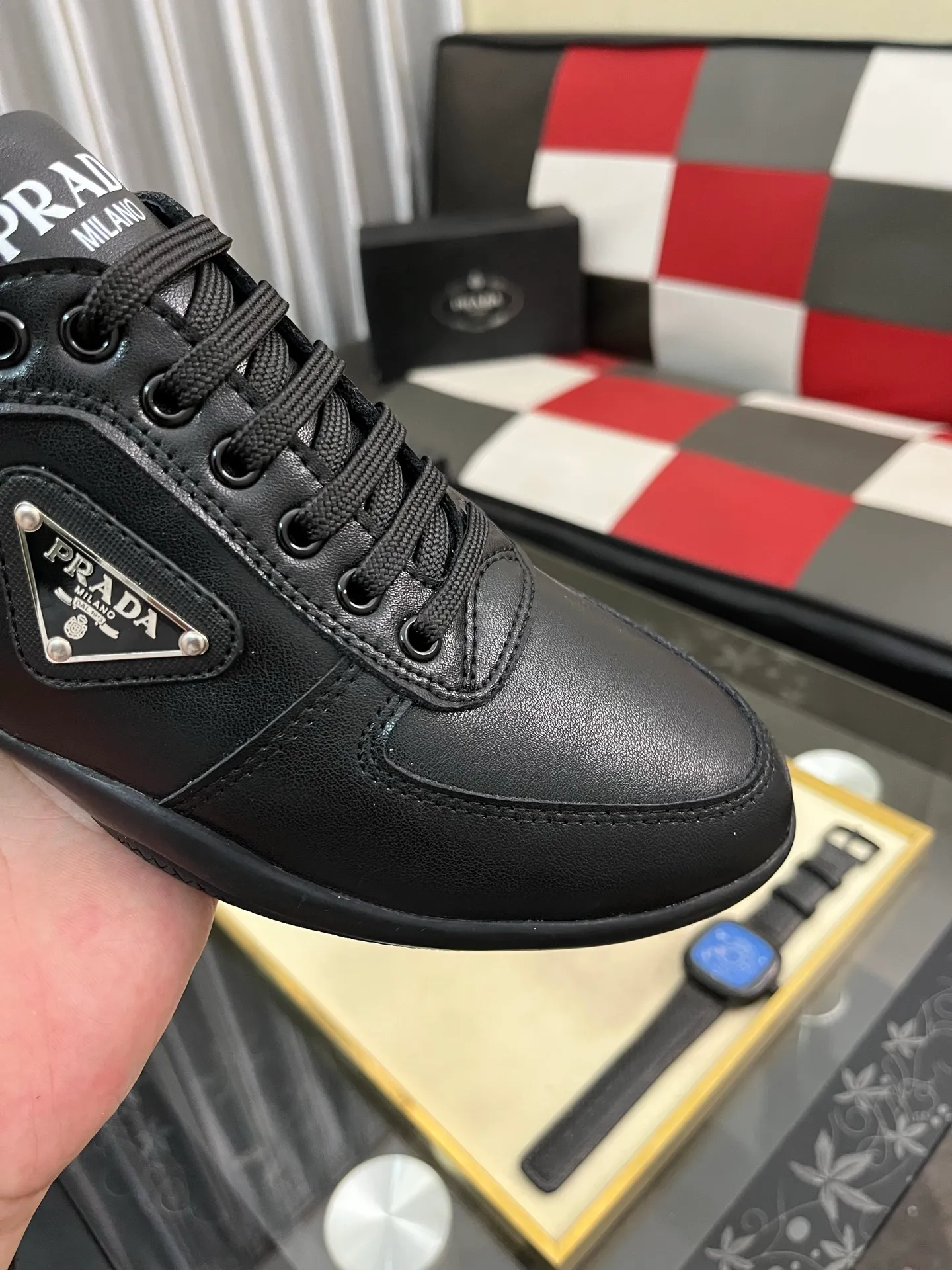 Men's Men's Shoes💰440⌚️⌚️《PRADA*》The latest and most popular casual shoes, top brand [seduce] luxury~purchasing agent, top~quality. [Strong] The upper is made of imported breathable cowhide with material ➕ breathable sheepskin feet (•) and fine workmanship. Original stylish and stylish soft rubber wear-resistant outsole, light and comfortable on the foot, size: 38-443️⃣colors available